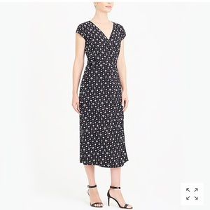 JCrew black floral wrap dress Small
